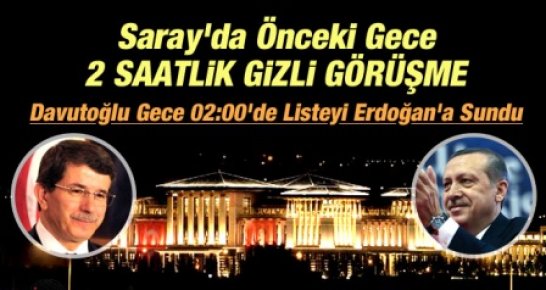 AKP Listesi İçin Saray'da İki Saatlik Gizli Görüşme