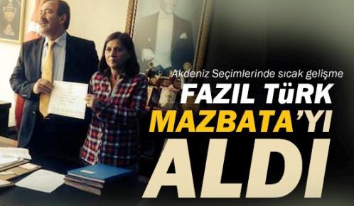 Fazıl Türk Akdeniz Belediye Başkanlığı Mazbatasını Aldı