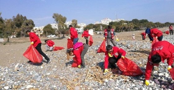 Mersin'de Carettaların Yuvalama Alanı Temizlendi  